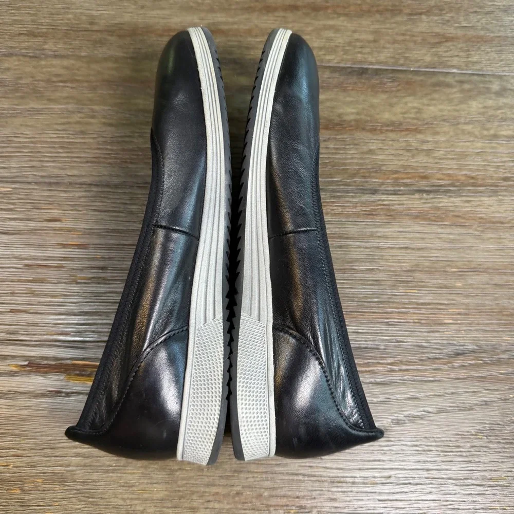 Gabor Kids - Girls Black Leather Ballet Flats Slip On Grip Sole Shoes Size 4.5